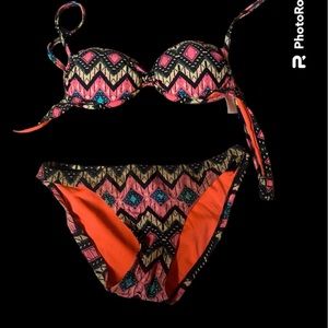 Tribal print Xhiliration Bikini size small